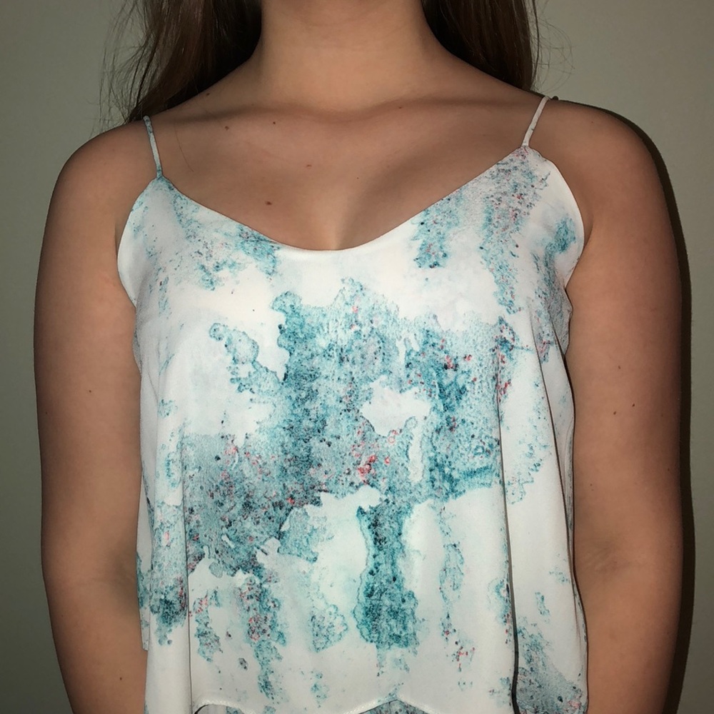Mossimo long white and blue dress